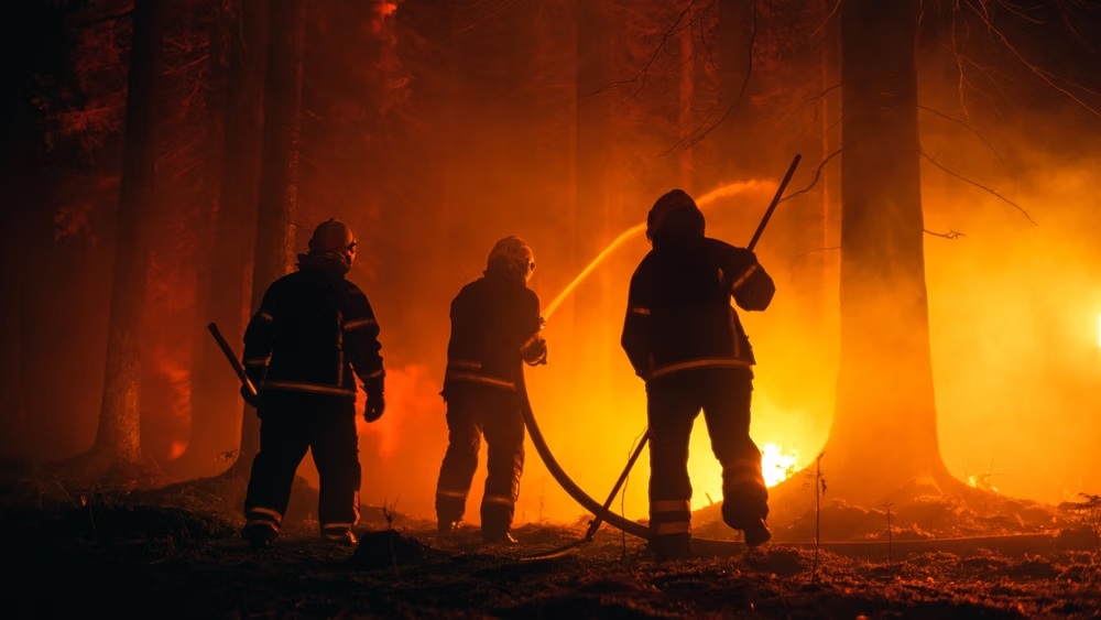 Firefighters Battling the Jones Road Wildfire